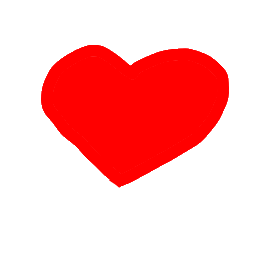 Animated result: a hand-drawn red heart changing size in a loop